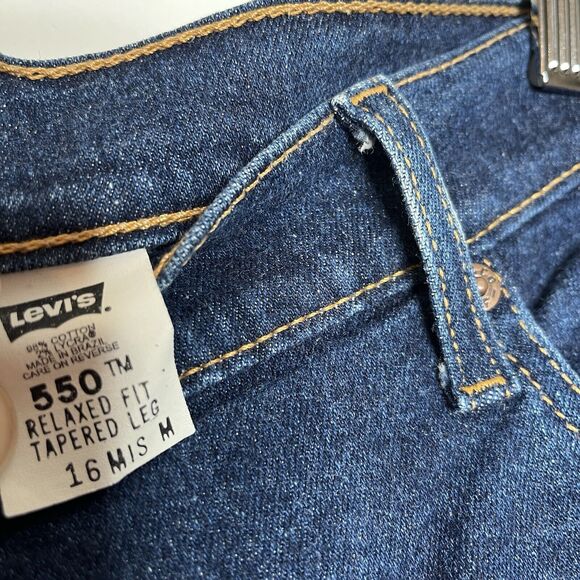Levis 90s Vintage 550 Relaxed Fit Tapered Leg Jeans Womens 16 Medium Wash - Picture 5 of 8
